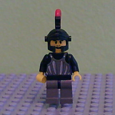 LEGO Minifigure-Fright Knights - Knight 1, Black Dragon Helmet, Red Medium Plume-Castle / Fright Knights-CAS243-Creative Brick Builders